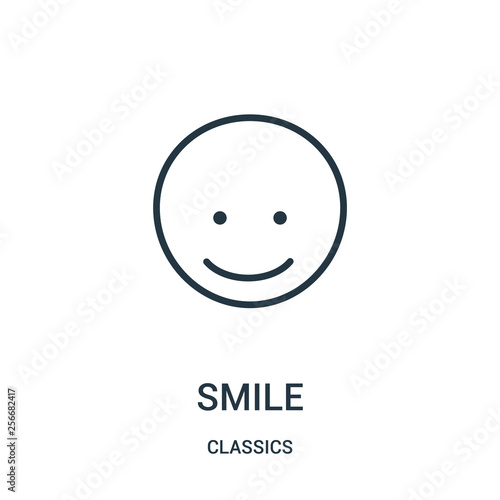 smile icon vector from classics collection. Thin line smile outline icon vector illustration. Linear symbol.
