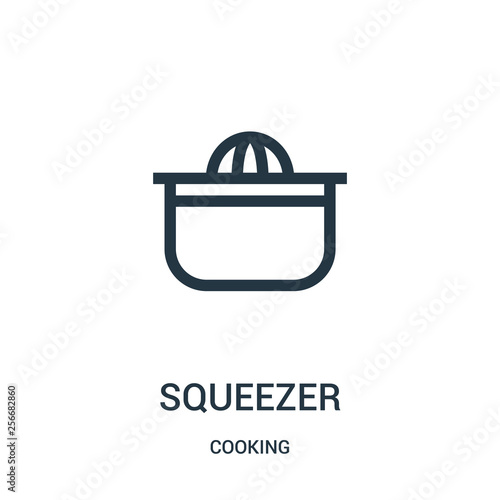 squeezer icon vector from cooking collection. Thin line squeezer outline icon vector illustration. Linear symbol.