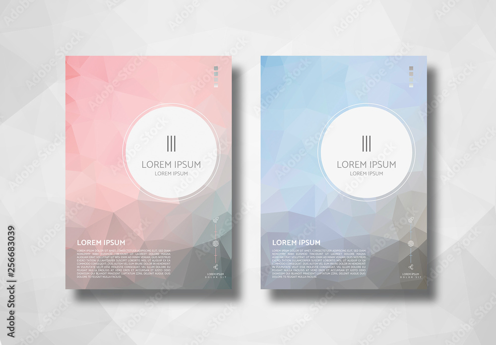 Poster Layout with Triangular Geometric Background Stock Template ...