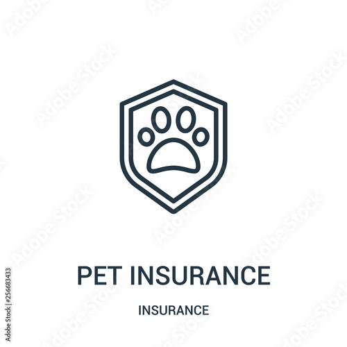 pet insurance icon vector from insurance collection. Thin line pet insurance outline icon vector illustration. Linear symbol.