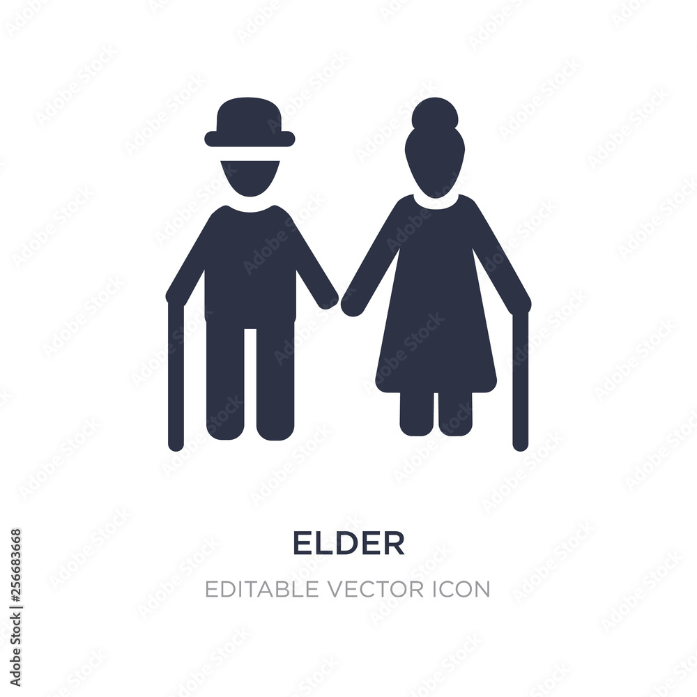 elder icon on white background. Simple element illustration from People concept. elder icon on white background. Simple element illustration from People concept.