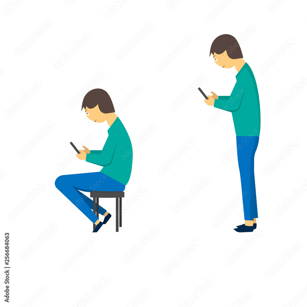 Man with phone vector graphics