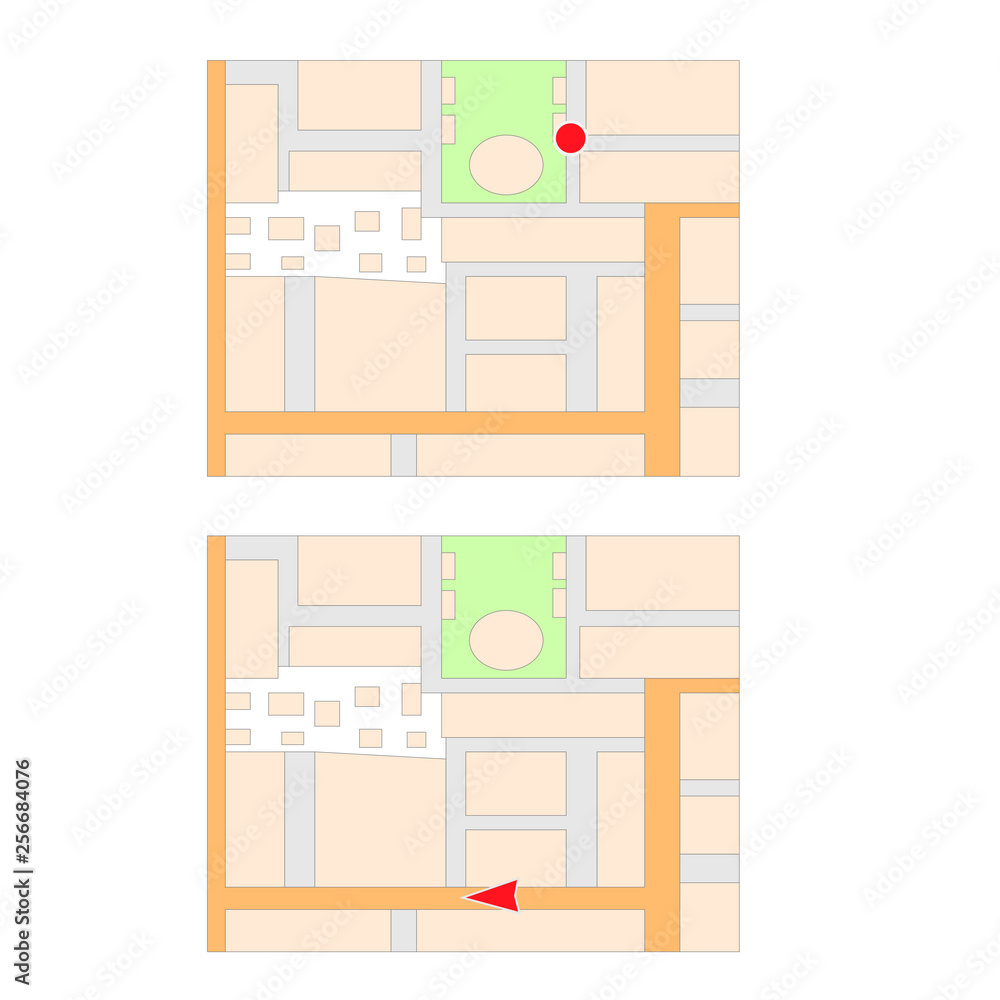 Navigation map vector graphics