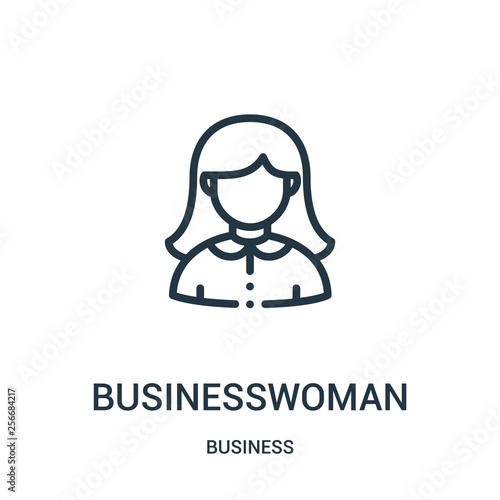 businesswoman icon vector from business collection. Thin line businesswoman outline icon vector illustration. Linear symbol.