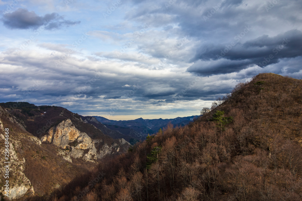 Dramatic clouds in Rhodope mountain, The Red wall national park, Bulgaria.