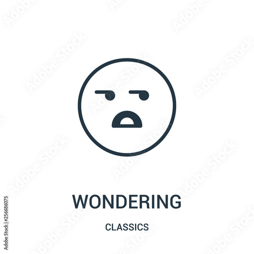 wondering icon vector from classics collection. Thin line wondering outline icon vector illustration. Linear symbol.