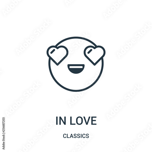 in love icon vector from classics collection. Thin line in love outline icon vector illustration. Linear symbol.