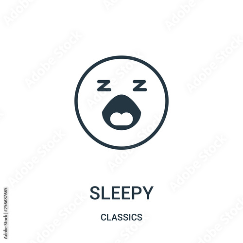 sleepy icon vector from classics collection. Thin line sleepy outline icon vector illustration. Linear symbol.