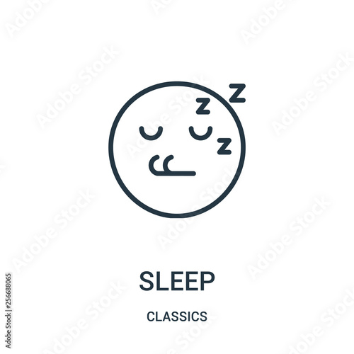 sleep icon vector from classics collection. Thin line sleep outline icon vector illustration. Linear symbol.