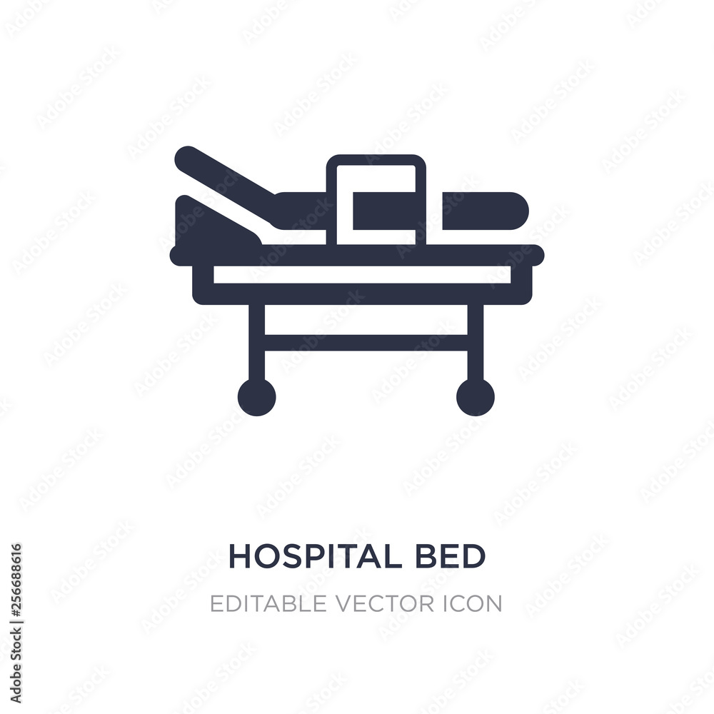 hospital bed side view icon on white background. Simple element illustration from Medical concept. hospital bed side view icon on white background. Simple element illustration from Medical concept.