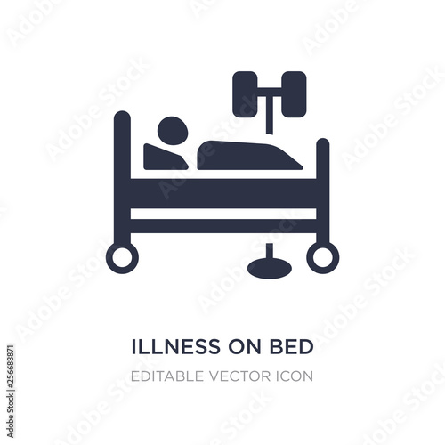 illness on bed icon on white background. Simple element illustration from Medical concept.