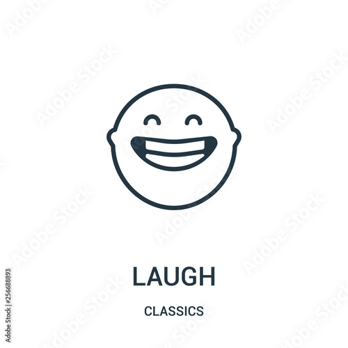 laugh icon vector from classics collection. Thin line laugh outline icon vector illustration. Linear symbol.