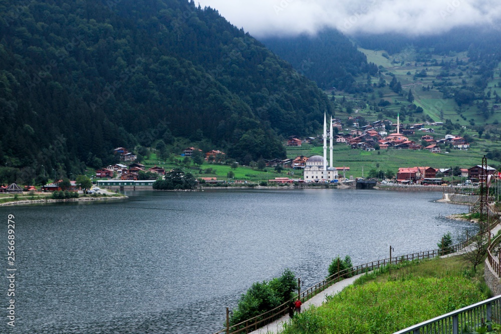 Beautiful lake view. Uzungol is one of the most touristic places in Trabzon Turkey.