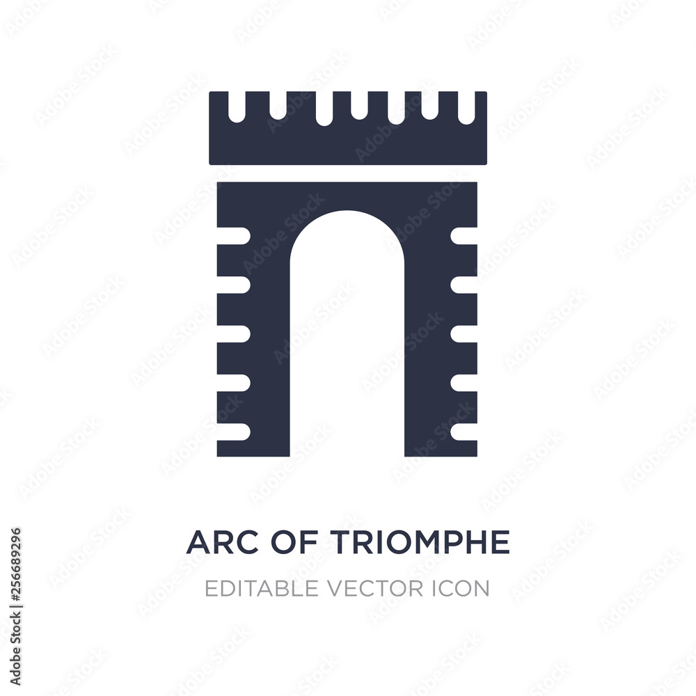 arc of triomphe icon on white background. Simple element illustration from Monuments concept.
