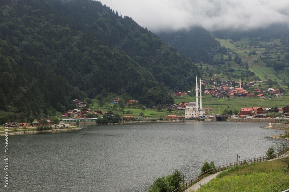 Beautiful lake view. Uzungol is one of the most touristic places in Trabzon Turkey.