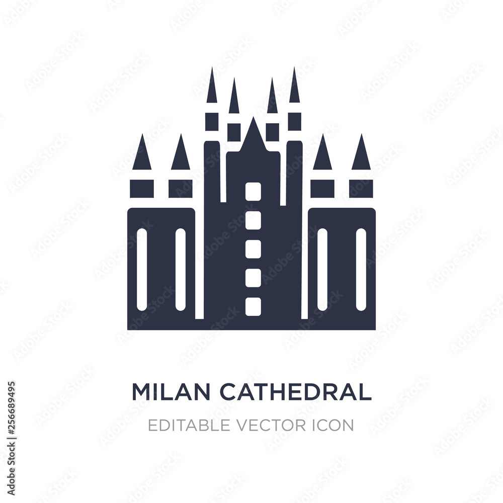 milan cathedral icon on white background. Simple element illustration from Monuments concept.