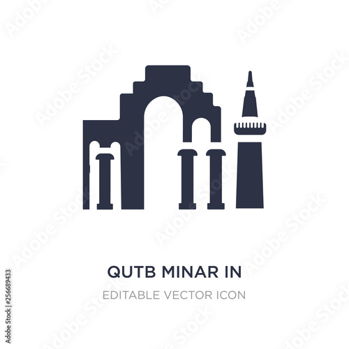 qutb minar in new delhi icon on white background. Simple element illustration from Monuments concept.