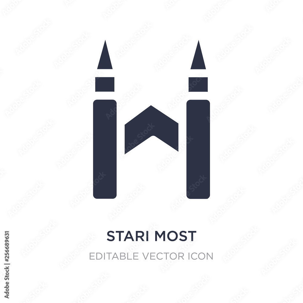 stari most icon on white background. Simple element illustration from Monuments concept. stari most icon on white background. Simple element illustration from Monuments concept.