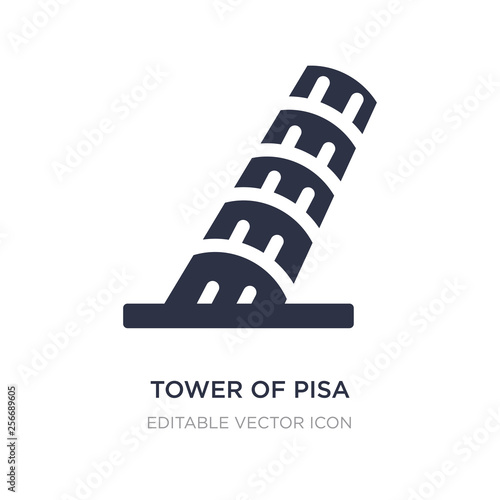 tower of pisa icon on white background. Simple element illustration from Monuments concept.