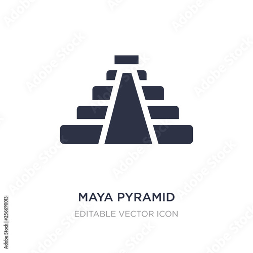 maya pyramid icon on white background. Simple element illustration from Monuments concept.