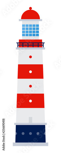 Sea lighthouse vector icon flat isolated