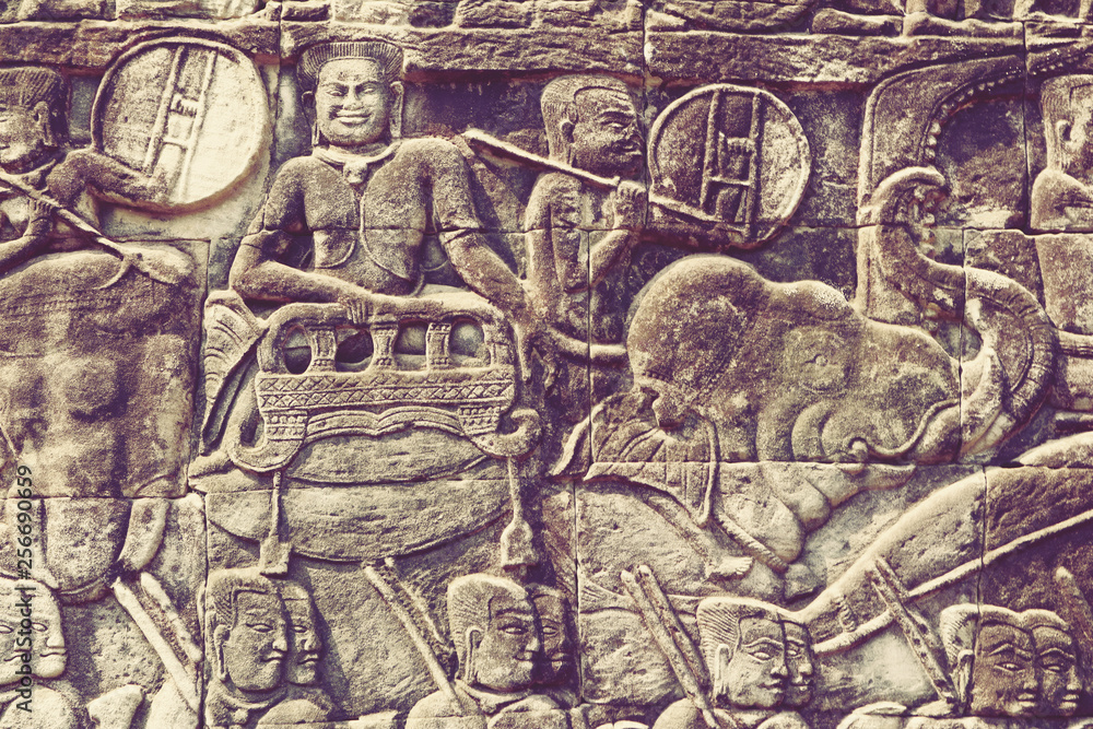 Angkor Wat Wall and Sculpture Texture Angkor Wat Wall and Sculpture Texture