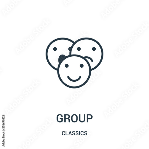 group icon vector from classics collection. Thin line group outline icon vector illustration. Linear symbol.