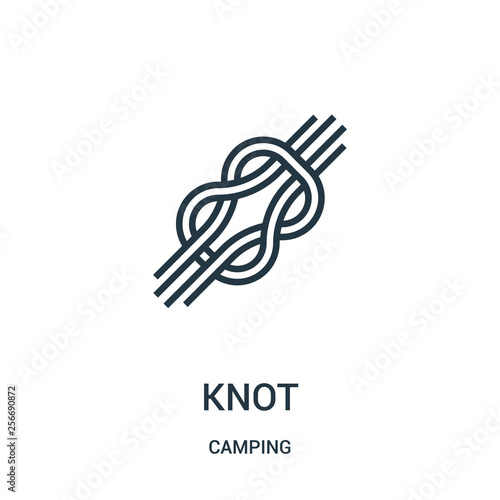knot icon vector from camping collection. Thin line knot outline icon vector illustration. Linear symbol.