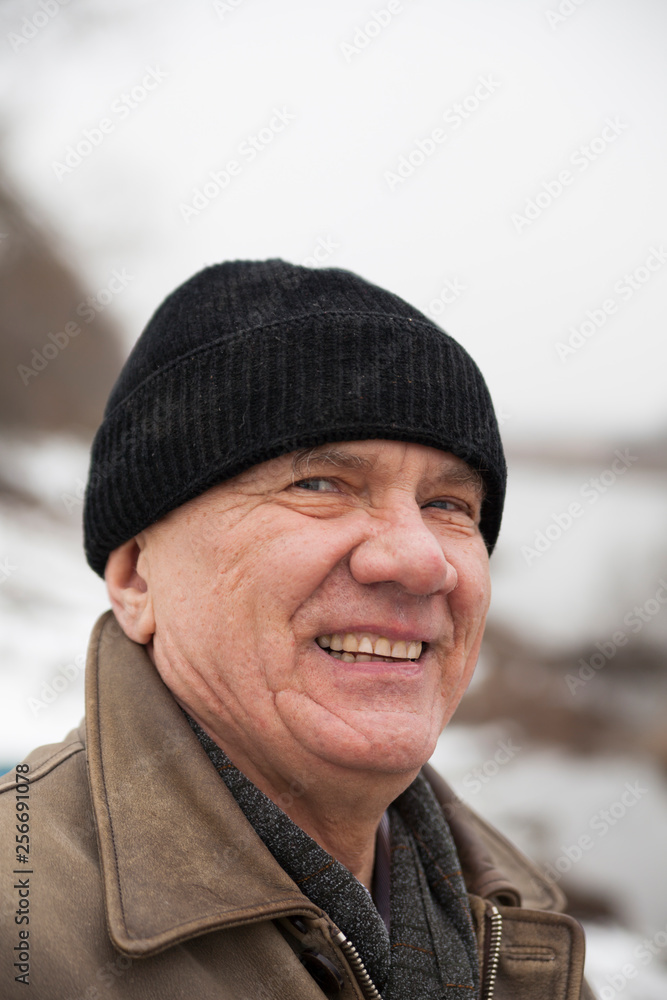 Portrait of elderly man in hat Portrait of elderly man in hat