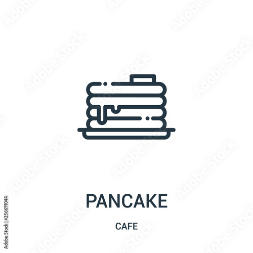 pancake icon vector from cafe collection. Thin line pancake outline icon vector illustration. Linear symbol.
