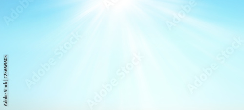 Blue sky with summer sun abstract background with copy space for text © oraziopuccio