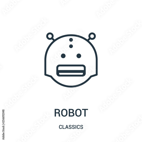 robot icon vector from classics collection. Thin line robot outline icon vector illustration. Linear symbol.