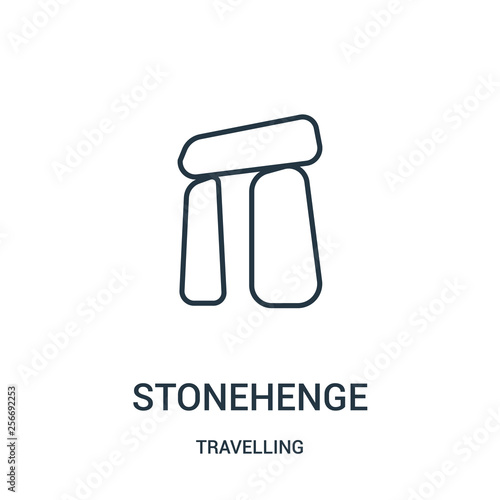 stonehenge icon vector from travelling collection. Thin line stonehenge outline icon vector illustration. Linear symbol.