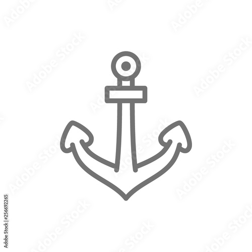 Anchor, nautical line icon.