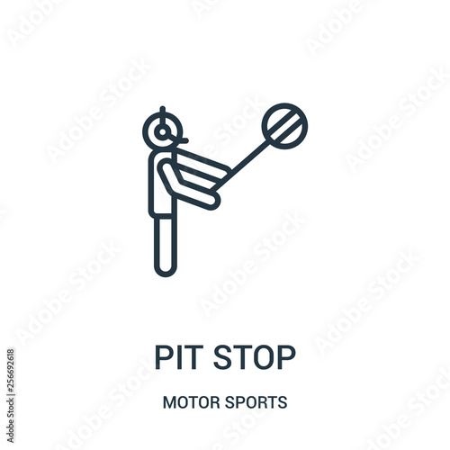 pit stop icon vector from motor sports collection. Thin line pit stop outline icon vector illustration. Linear symbol.