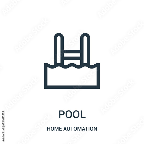 pool icon vector from home automation collection. Thin line pool outline icon vector illustration. Linear symbol.