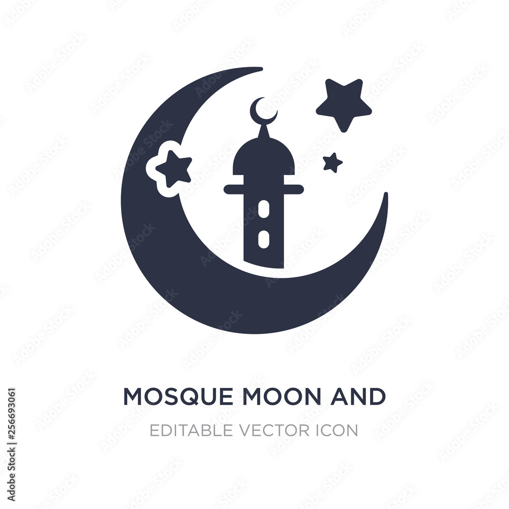 mosque moon and star icon on white background. Simple element illustration from Other concept.