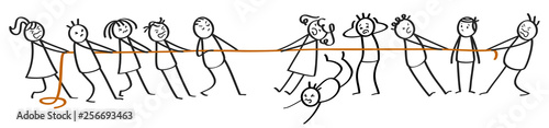 Tauziehen Strichmännchen