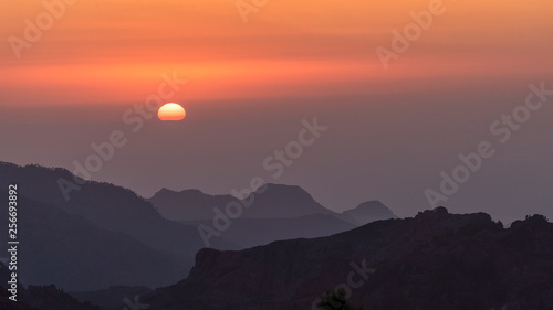 sunset on the mountain