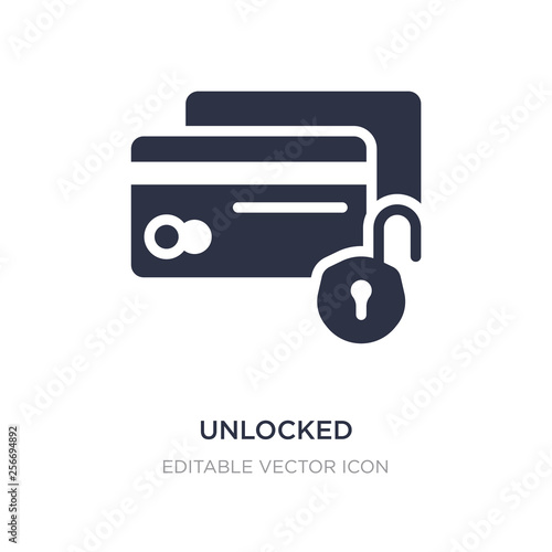 unlocked security of cit transaction icon on white background. Simple element illustration from Security concept.