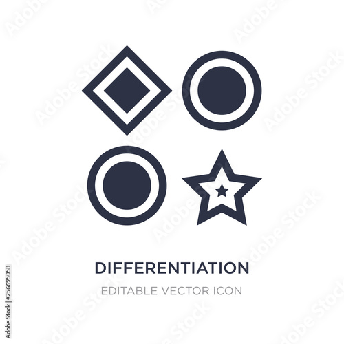 differentiation icon on white background. Simple element illustration from Seo and web concept.