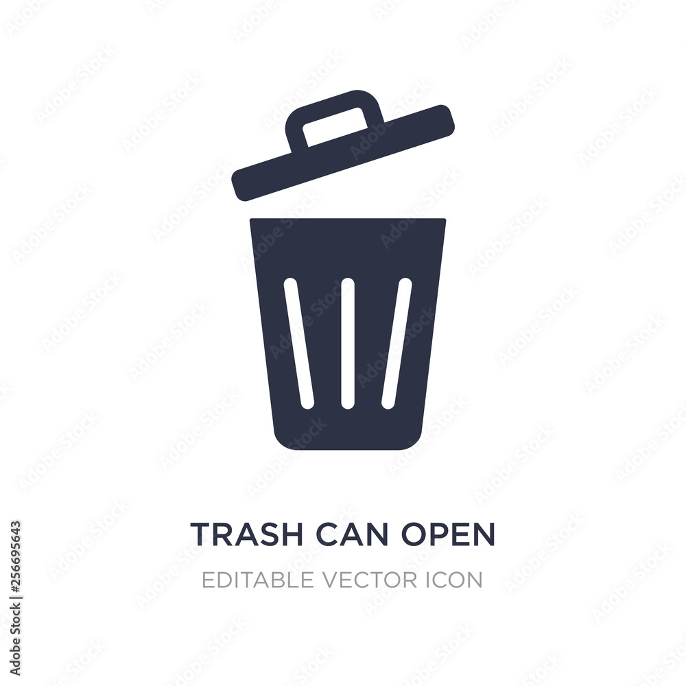 trash can open icon on white background. Simple element illustration from Tools and utensils concept. trash can open icon on white background. Simple element illustration from Tools and utensils concept.