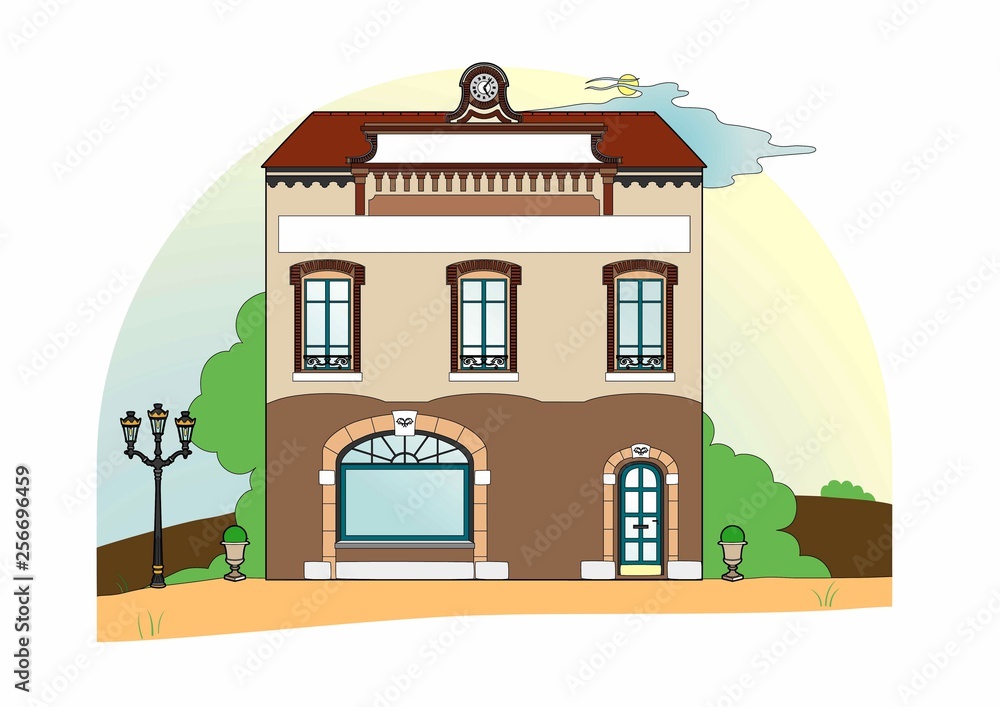 House with clock House with clock