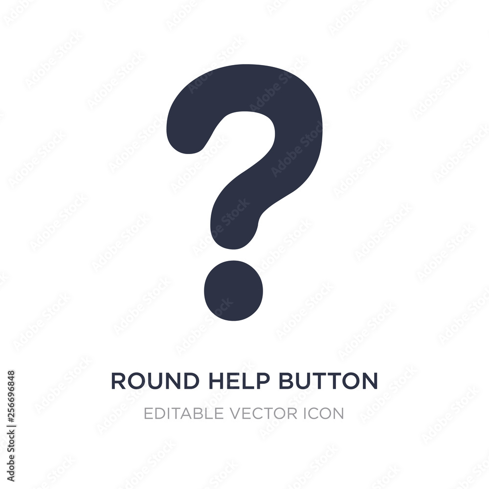 round help button icon on white background. Simple element illustration from UI concept. round help button icon on white background. Simple element illustration from UI concept.