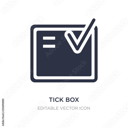 tick box icon on white background. Simple element illustration from UI concept.