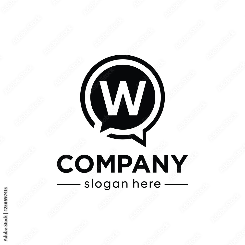 alphabet letter with bubble talk logo concept alphabet letter with bubble talk logo concept