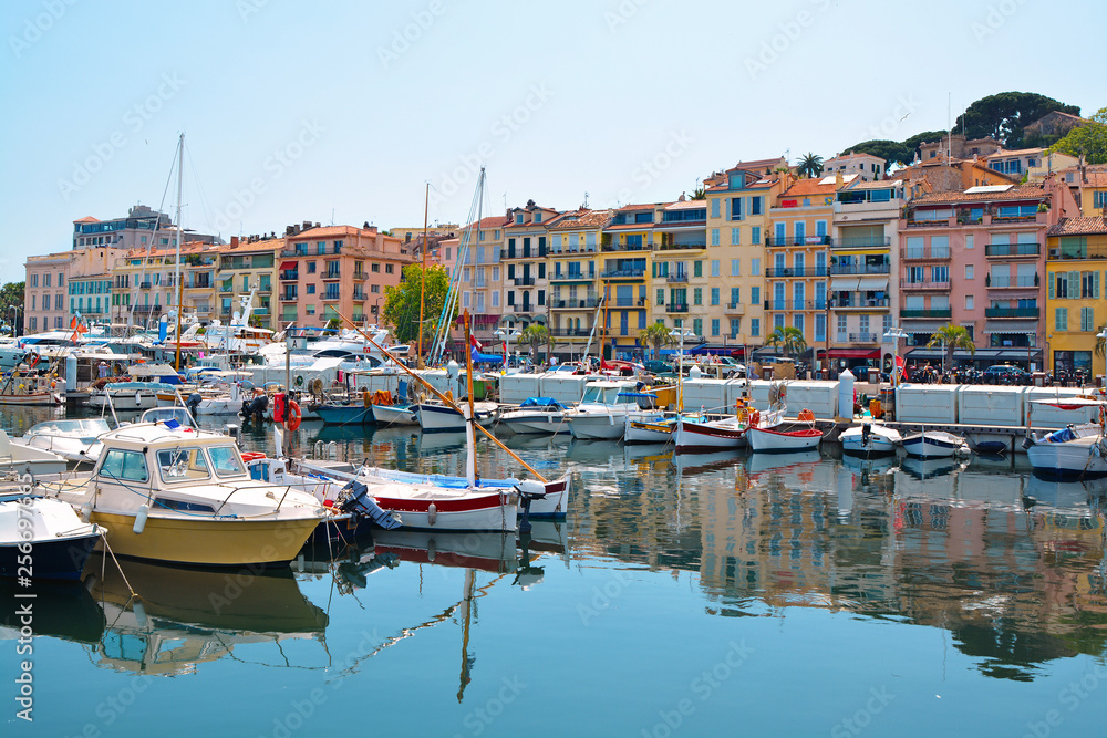 Old city and harbor in Cannes, French Riviera, France