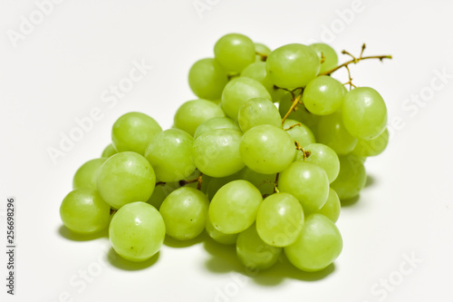 green grapes, graona grapes on a white background, fresh fruit