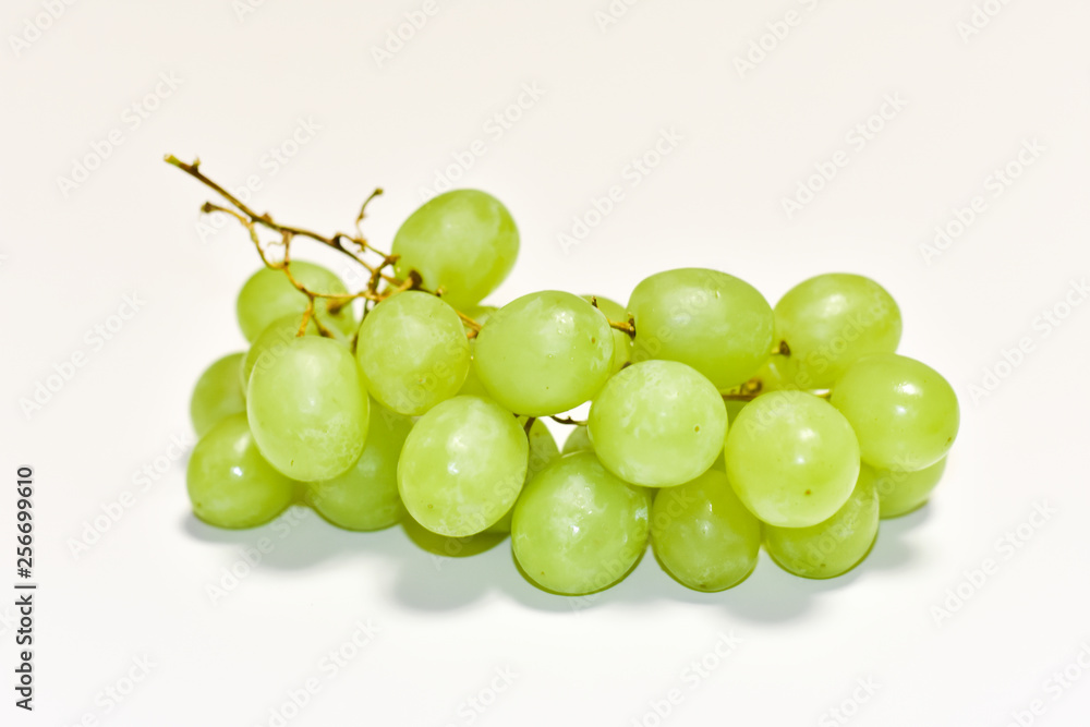 green grapes, graona grapes on a white background, fresh fruit