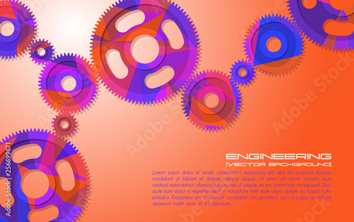 Gears. Abstract background for technical webpage. Vector illustration.